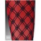 Fuseaux rete - 399 nero su collant rosso