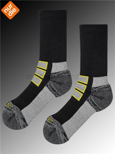 OUTDOOR SOCKEN calzini da trekking della Nur Die - 985 schwarz-gelb