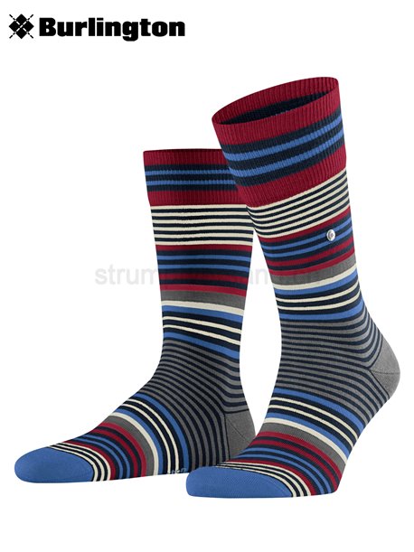 STRIPE calzini per uomo della Burlington - 6120 marine