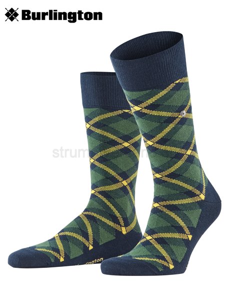 TARTAN calzini da uomo della Burlington - 6120 marine