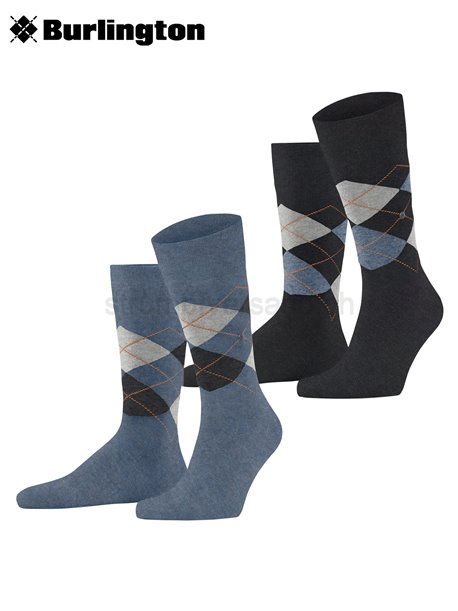 EVERYDAY ARGYLE calzini da uomo della Burlington - 6797 denim mel.