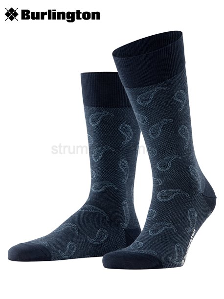 PAISLEY calzini d uomo della Burlington - 6120 marine