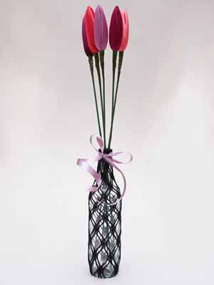 vaso con decorazione rete