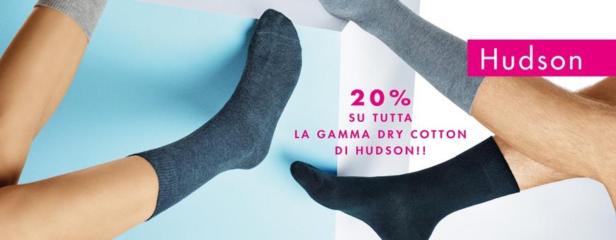 20% di sconto su tutti i calzini DRY COTTON di Hudson